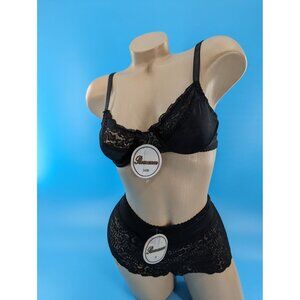 ROMANCE Black Bra & Boyshort set lots of‎ sizes NEW